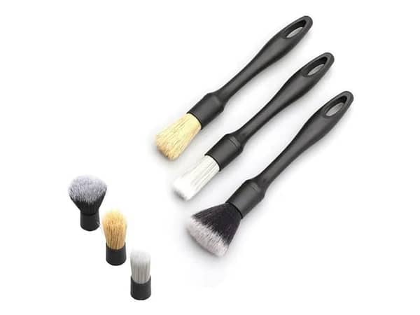 3-in-1 Ultra Soft Nylon Brush Set for Car Detailing - Interior and Exterior Cleaning Tools