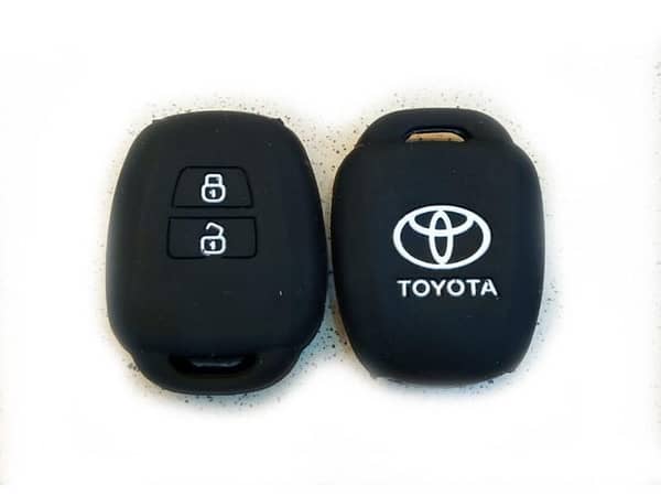 Black Soft Silicone Key Cover for Toyota Vitz (2010-2012)