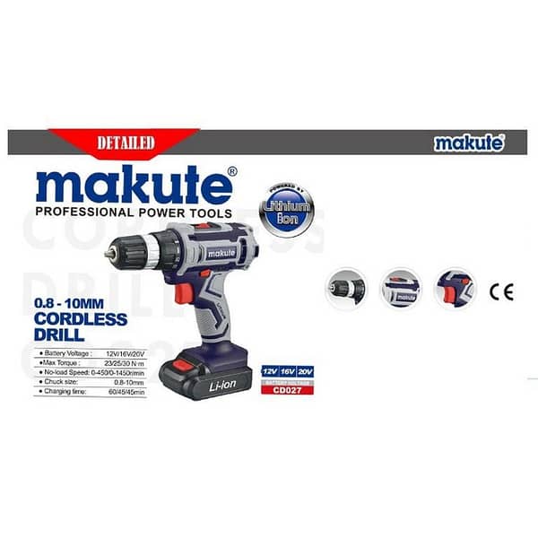 MAKUTE CD027 20V CORDLESS Drill/Driver WITH 2 20 VOLT