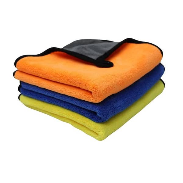 PACK OF 3 Microfiber Towel 40*40 cm  800 cleaner duster & wipe wax for car care double side Multi colour