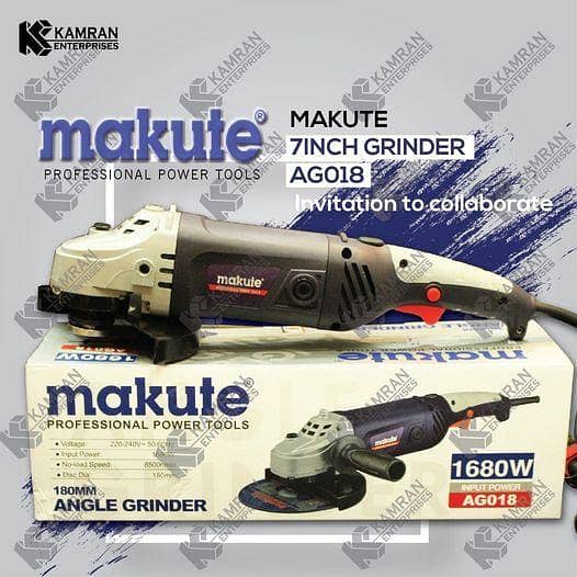 MAKUTE AG018 7INCH ANGLE GRINDER 1680WATTS - 100% COPPER