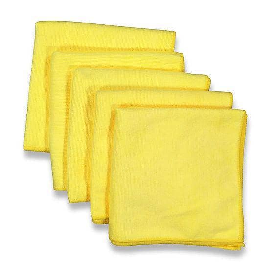 Ke Pioneer Pack of 5 Microfiber Cloths, 40x30cm, Yellow - Versatile Cleaning Solution