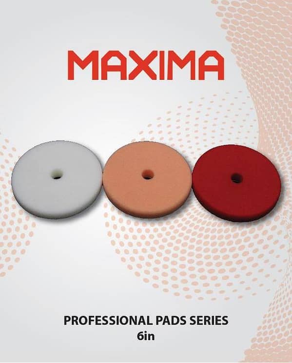 MAXIMA 6-Inch Professional Pad Set - 3 Pack with German Foam Cutting, Polishing, and Finishing Pads