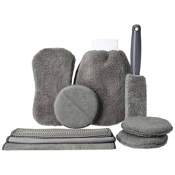 KE 9Pcs Car Wash Cleaning Microfiber Kit - Top Quality