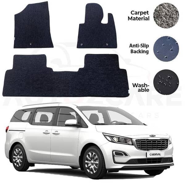 Kia Grand Carnival Fitting Carpet Floor Mat 6PCS - Model 2018-2020