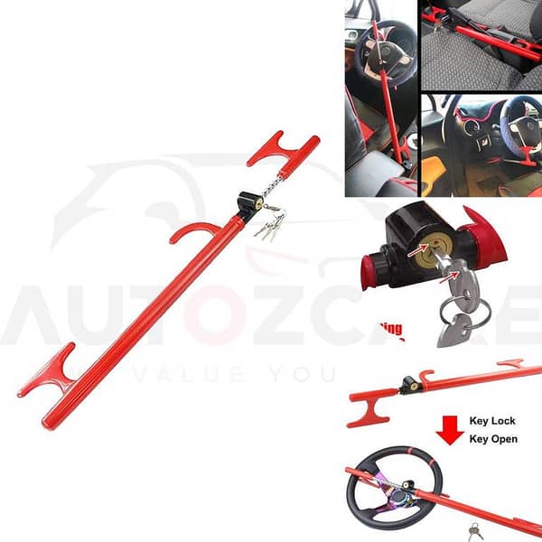 Car steering wheel lock | U shaped cross cylinder | Multi functional anti theft lock