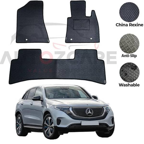 Mercedes EQC400 Rexine Floor Mats Set (3 Pieces) for Model Years 2019-2025