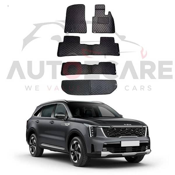 Kia Sorento 7D Floor Mat ( Flat Style ) 5PCS - Model 2021-2025