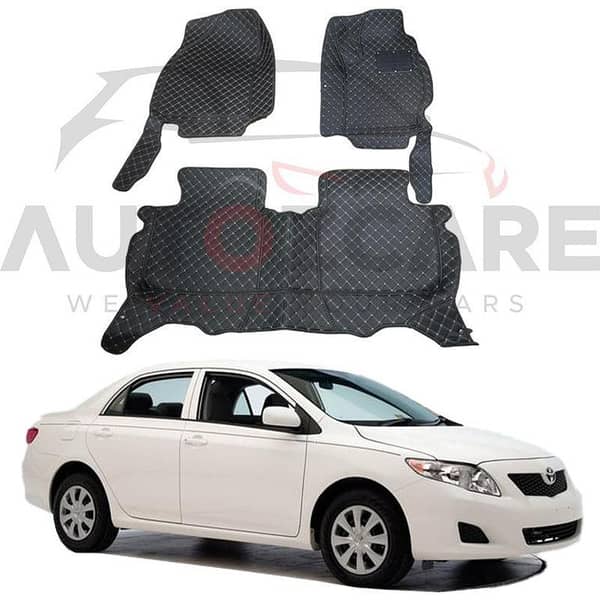 Toyota Corolla 7D Floor Mats for 2009-2013 Models - Custom Fit Mats with Mixed Thread Design