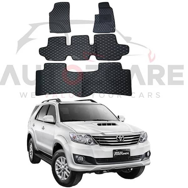 Toyota Fortuner 4PCS 7D Flat Style Floor Mats for Model Years 2013-2016