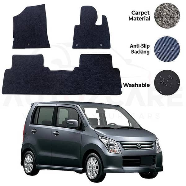 Suzuki Wagon R Carpet Floor Mats Set (3 Pieces) for Models 2008-2013 - Genuine Fit