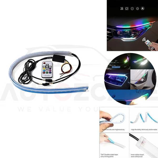 Flexible Car LED Light Strip Multi | Color 2 Pcs 24 Inches Daytime Running Lights