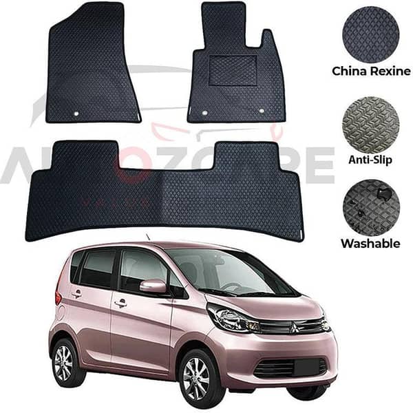 Mitsubishi EK Wagon Rexine Floor Mats (2 Pieces) for Model Years 2013-2019