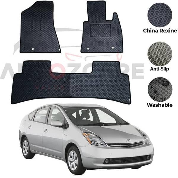 Toyota Prius Floor Mat Set (3 Pieces) - Rexine for Models 2003-2009