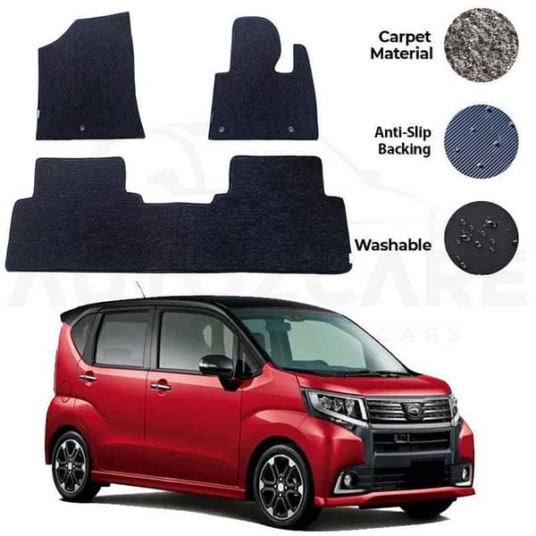 Daihatsu Move 3-Piece Carpet Floor Mat Set for Model Years 2014-2023