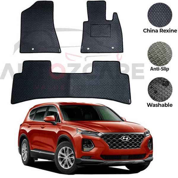 Hyundai Santa Fe 5-Piece Rexine Floor Mat Set for 2019-2025 Models