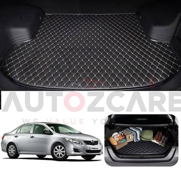 Toyota Corolla 7D Custom Car Trunk Mat - Model 2003-2008 Corolla Best Trunk Mats | Corolla 7D | Corolla Mat | Mix Thread
