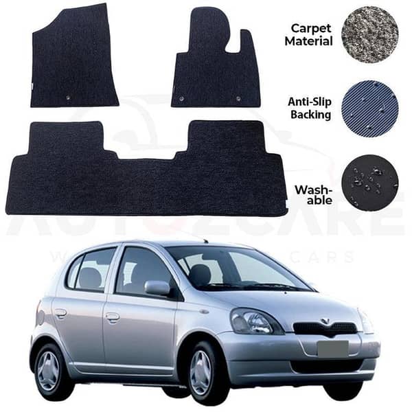 Toyota Vitz Genuine Fitting Carpet Floor Mat 3PCS - Model 1998-2004