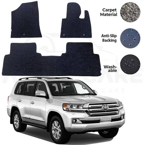 Toyota Land Cruiser Carpet Floor Mats - Genuine 3-Piece Set for Models 2015 to 2022