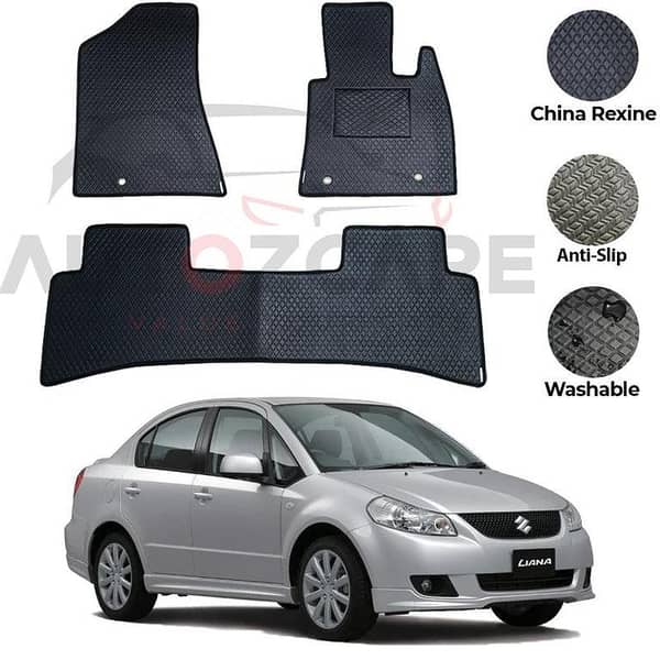 Suzuki Liana Floor Mats Set 3PCS in China Rexine - Compatible with 2006 to 2014 Models