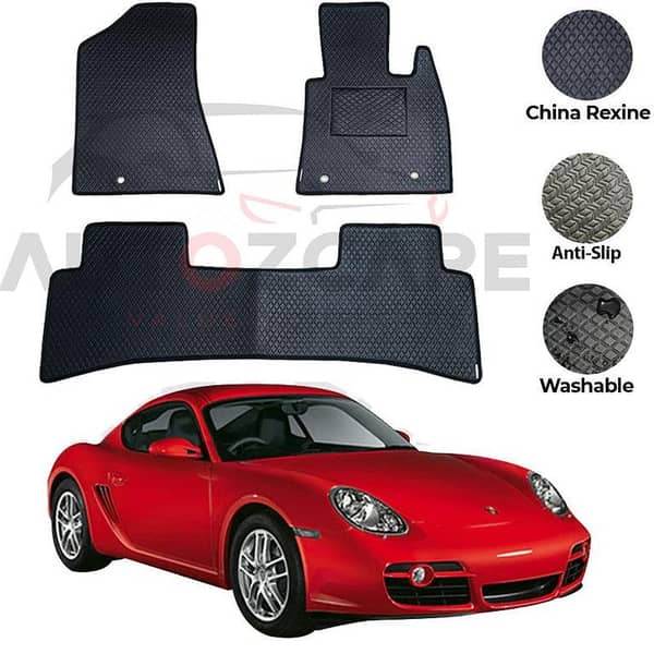 Porsche Cayman Floor Mats (3 Pieces) - China Rexine - Compatible with 2005 to 2012 Models