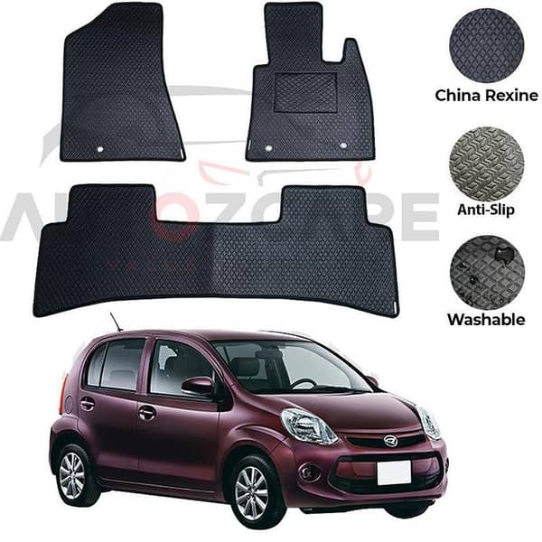 Daihatsu Boon Rexine Floor Mats Set - 3 Pieces for Models 2010 to 2018