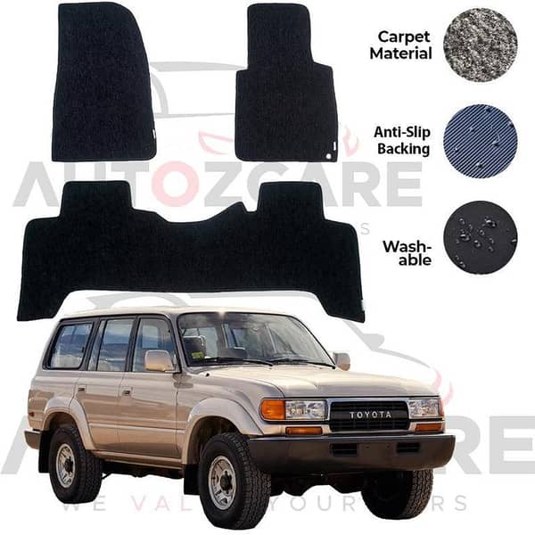 Toyota Land Cruiser Genuine Fitting Carpet Floor Mat 3PCS - Model 1990-1998