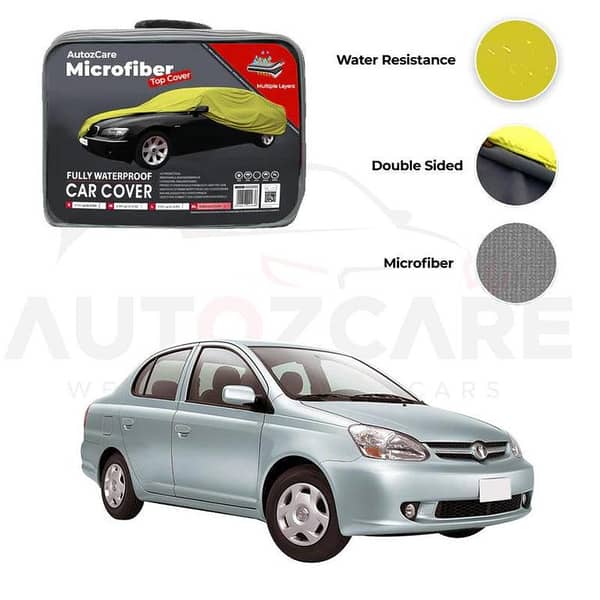 Toyota Platz Microfiber Car Cover for Models 1999 to 2005 - Waterproof and Weather-Resistant