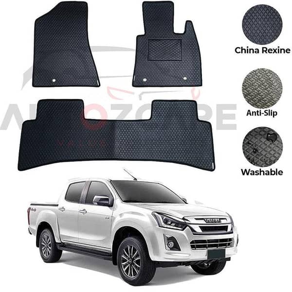 Isuzu D-Max Rexine Floor Mats Set of 3 for 2018-2022 Models
