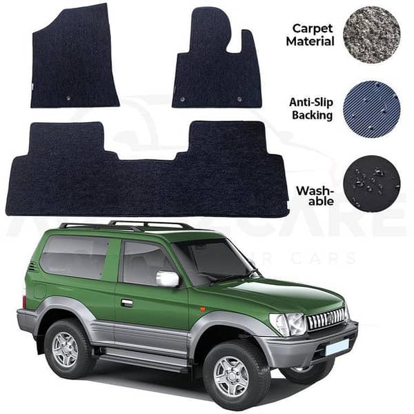 Genuine Carpet Floor Mats for Toyota Prado FJ90 (1996-2002) - Set of 3 Pieces