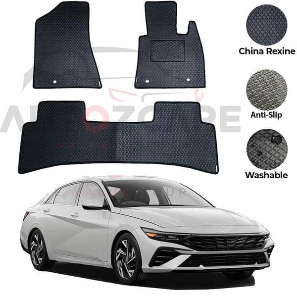 Hyundai Elantra EV China Rexine Floor Mat 3PCS - Model 2024-2025