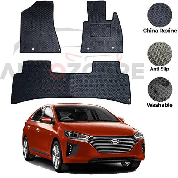 Hyundai Ioniq Rexine Floor Mats - Set of 3 for 2019-2022 Models