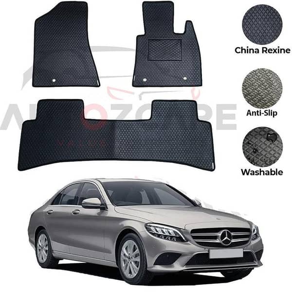 Mercedes C200 5-Piece Rexine Floor Mat Set for 2015-2025 Models