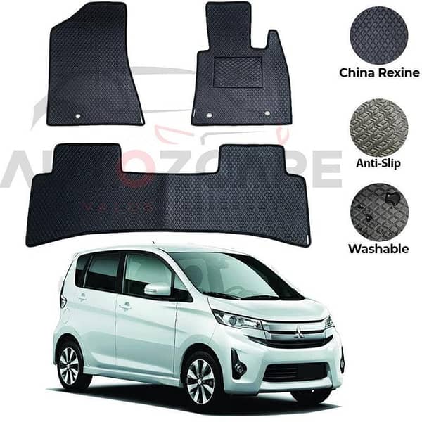 Mitsubishi EK Custom Floor Mat Set (3PCS) - Rexine, Model Years 2013-2018