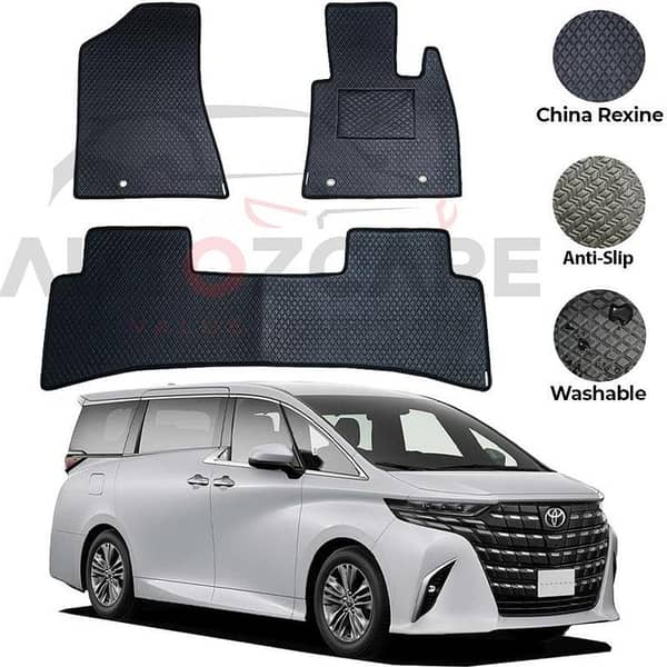 Toyota Alphard Floor Mats - 15-Piece Set in Rexine for Model Years 2015-2025