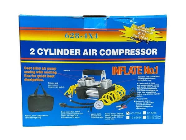 Dual Cylinder Car Air Compressor for Heavy Duty Tire Inflation