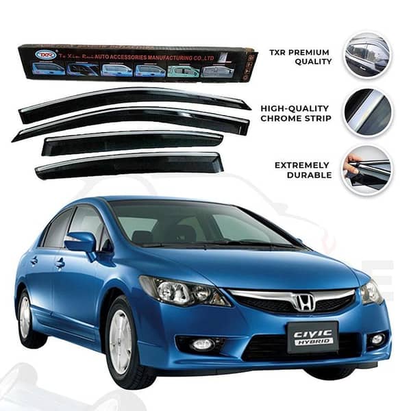 Honda Civic TXR Sun Visor with Chrome for Models 2006-2012 - Air Press Design