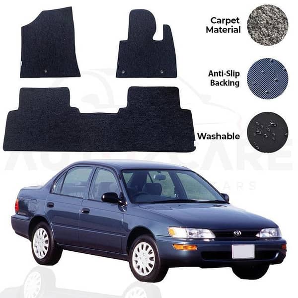 Toyota Corolla Genuine Fitting Carpet Floor Mat 3PCS - Model 1987-1994