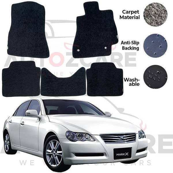 Genuine Toyota Mark X Carpet Floor Mats - Set of 5 for 2004-2009 Models