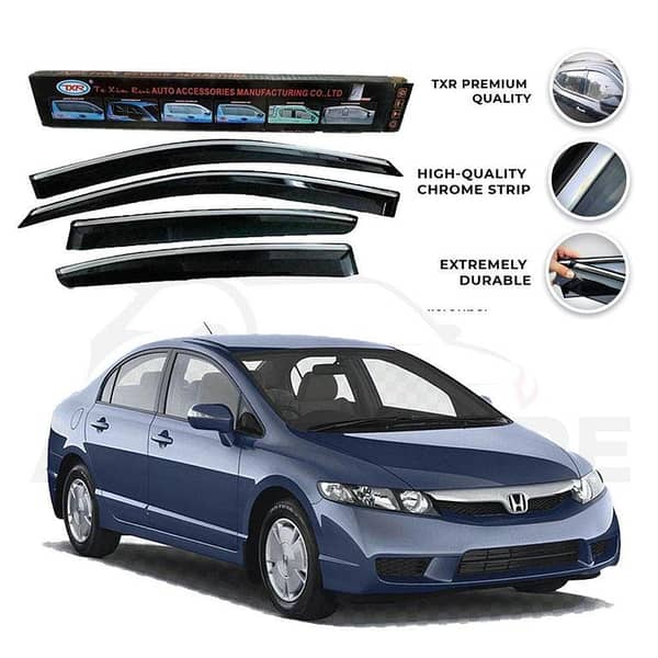 Honda Civic Hybrid TXR Sun Visor with Chrome Finish for 2005-2010 Models