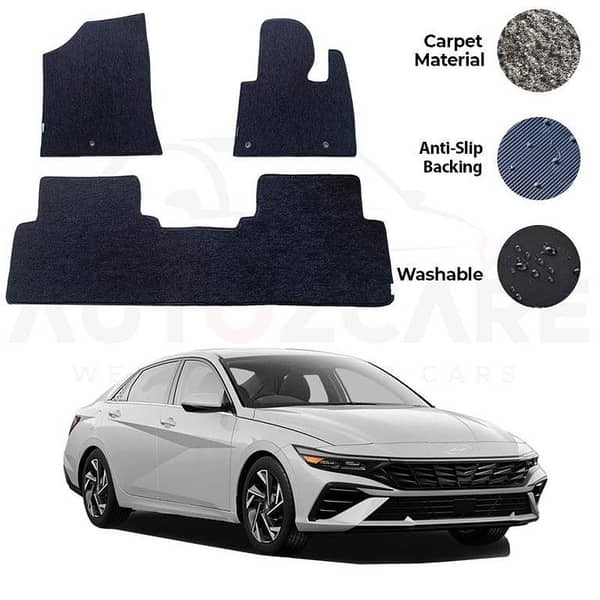 Hyundai Elantra EV 2024-2025 Custom Fit Carpet Floor Mats - Set of 3