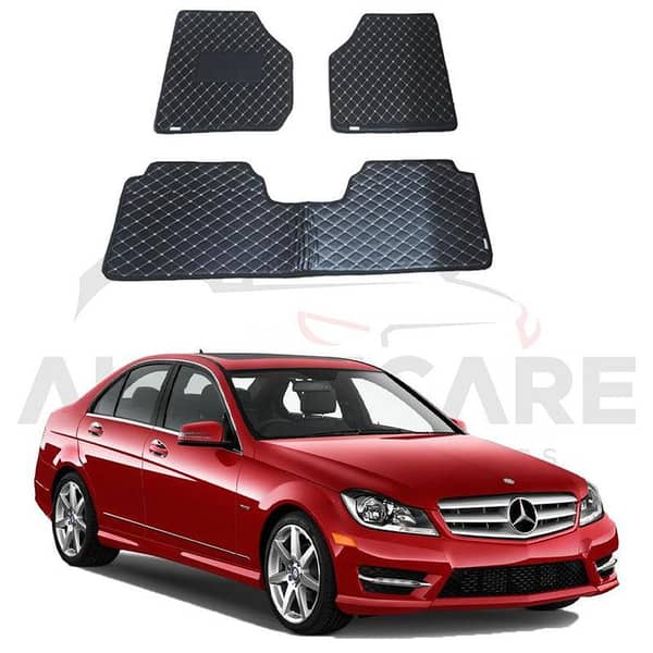 Mercedes C200 7D Flat Floor Mats Set of 5 for Model Years 2008-2014