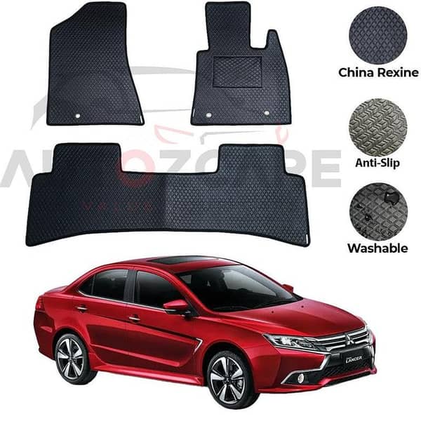 Mitsubishi Lancer 3-Piece Rexine Floor Mats for Models 2004-2020