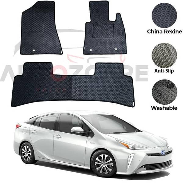 Toyota Prius Rexine Floor Mats Set (3 Pieces) for 2016-2022 Models
