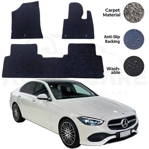Genuine Mercedes C200 Carpet Floor Mat Set (5 Pieces) for Model Years 2022-2025