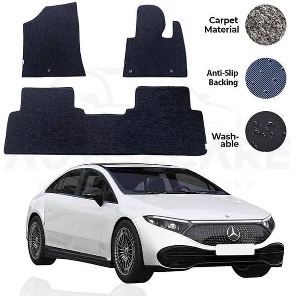 Mercedes AMG EQS 450 Custom Fit Carpet Floor Mats 3-Piece Set for 2021-2025 Models