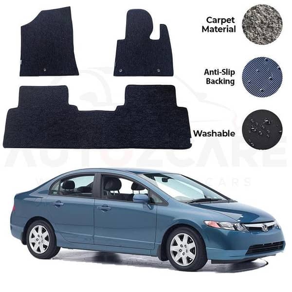 Honda Civic CF4 Carpet Floor Mats Set (3 Pieces) for 2003-2005 Models