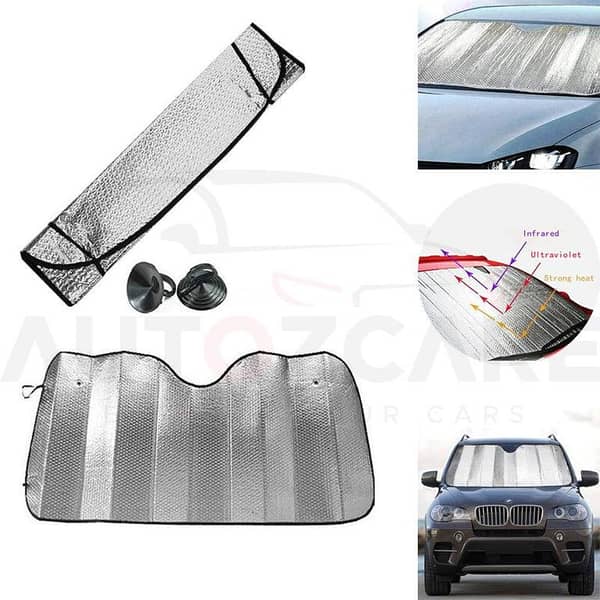 Zone Tech Foldable Reflective Silver Sunshade for Car Windshield