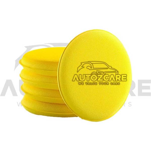 Pack of 5 AutozCare Yellow Foam Applicator Pads for Detailing