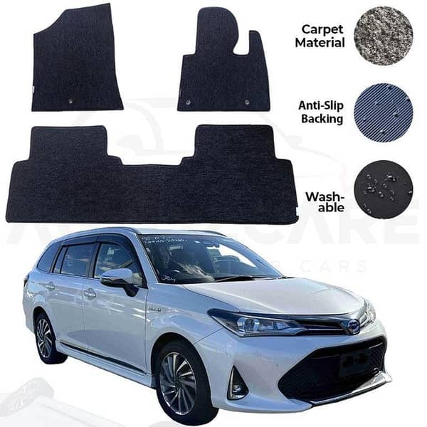 Toyota Corolla Fielder Carpet Floor Mats Set - 3 Pieces for Models 2013-2019